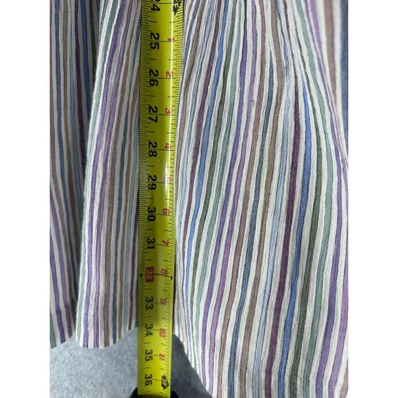 Madewell Womens sz M Striped Crewneck Button-Front Tiered Mini Dress 100% Cotton - Picture 8 of 10